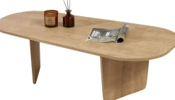 Emob Couchtisch Ovalis - 100% MELAMINE - Eiche - 40 x 65 x 130 cm