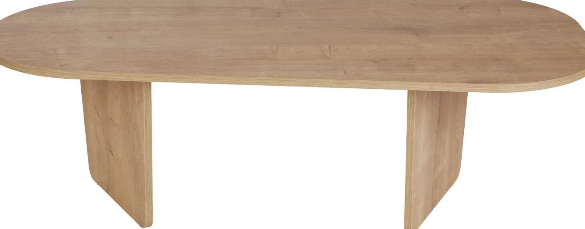 Emob Couchtisch Ovalis - 100% MELAMINE - Eiche - 40 x 65 x 130 cm