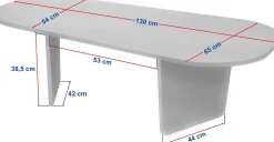 Emob Couchtisch Ovalis - 100% MELAMINE - Holz - 40 x 65 x 130 cm