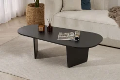Emob Couchtisch Ovalis - 100% MELAMINE - Holz - 40 x 65 x 130 cm