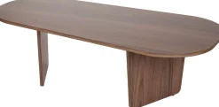 Emob Couchtisch Ovalis - 100% MELAMINE - Walnuss - 40 x 65 x 130 cm
