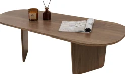 Emob Couchtisch Ovalis - 100% MELAMINE - Walnuss - 40 x 65 x 130 cm