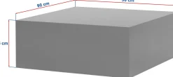 Emob Couchtisch Prizma - 100% MDF - Walnuss - 35 x 90 x 90 cm