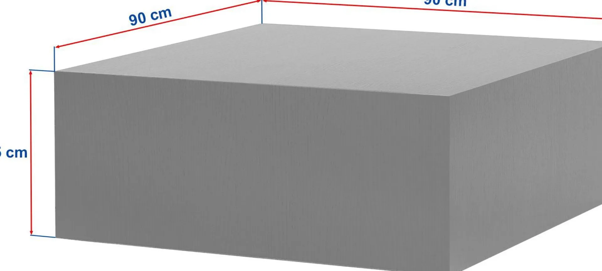 Emob Couchtisch Prizma - 100% MDF - Walnuss - 35 x 90 x 90 cm
