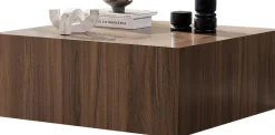 Emob Couchtisch Prizma - 100% MDF - Walnuss - 35 x 90 x 90 cm
