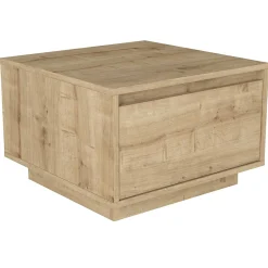 Emob Couchtisch Pura - 60x60x40cm mit Ablageschublade - Eiche Dekor