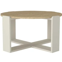 Emob Couchtisch Rebel - Ø70x38cm - weiß/Eiche Dekor