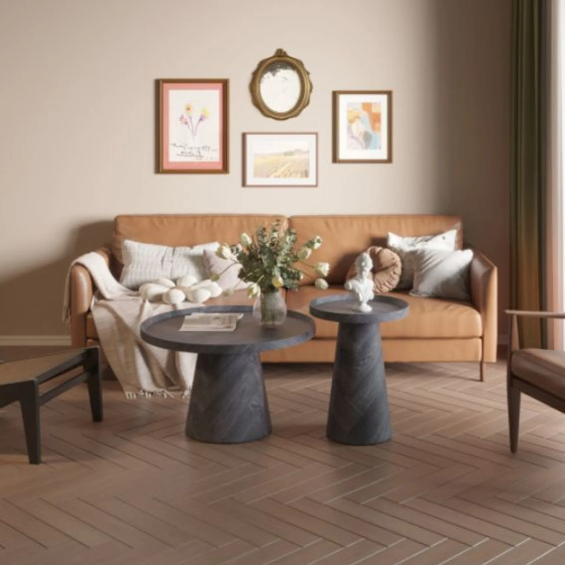 Rousseau Couchtisch Romano | Ø80 x 47 cm | Dunkel