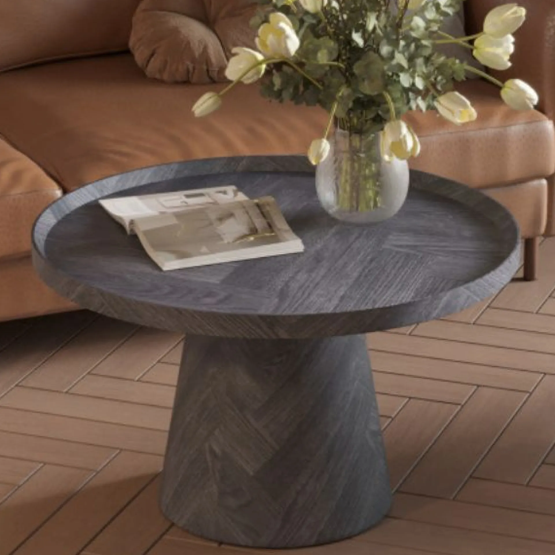 Rousseau Couchtisch Romano | Ø80 x 47 cm | Dunkel