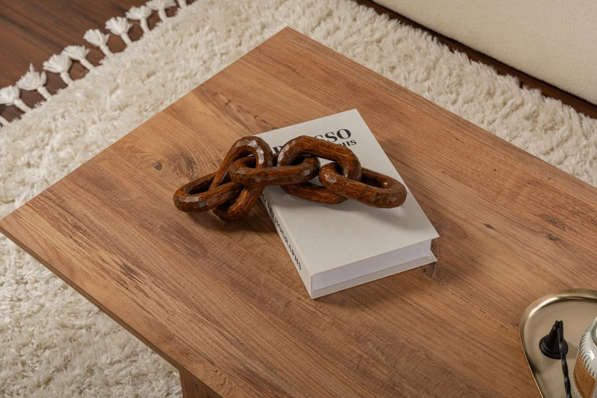 Emob Couchtisch Sabin - 100% MELAMINE - Atlantik-Kiefer - 40 x 60 x 119 cm