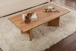 Emob Couchtisch Sabin - 100% MELAMINE - Atlantik-Kiefer - 40 x 60 x 119 cm
