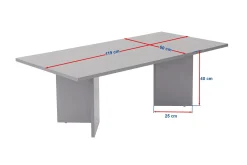 Emob Couchtisch Sabin - 100% MELAMINE - Atlantik-Kiefer - 40 x 60 x 119 cm