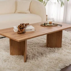 Emob Couchtisch Sabin - 100% MELAMINE - Atlantik-Kiefer - 40 x 60 x 119 cm