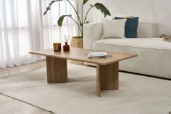Emob Couchtisch Sabin - 100% MELAMINE - Eiche - 40 x 60 x 119 cm