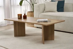 Emob Couchtisch Sabin - 100% MELAMINE - Eiche - 40 x 60 x 119 cm