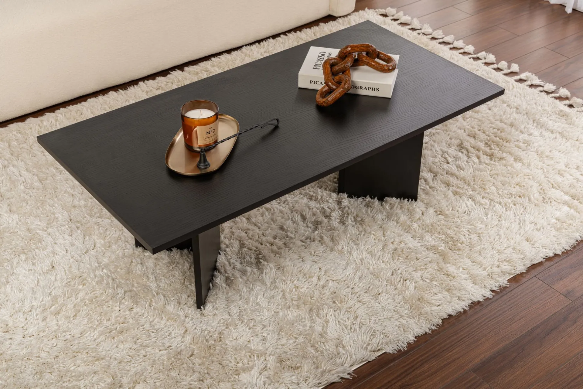 Emob Couchtisch Sabin - 100% MELAMINE - Holz - 40 x 60 x 119 cm