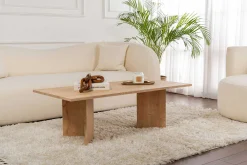 Emob Couchtisch Sabin - 100% MELAMINE - Saphireiche - 40 x 60 x 119 cm
