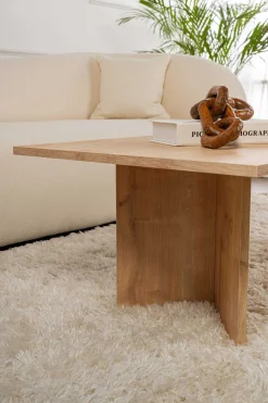 Emob Couchtisch Sabin - 100% MELAMINE - Saphireiche - 40 x 60 x 119 cm