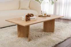 Emob Couchtisch Sabin - 100% MELAMINE - Saphireiche - 40 x 60 x 119 cm