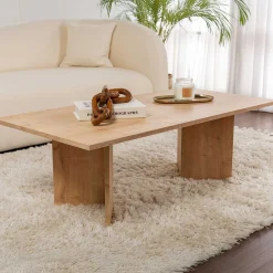 Emob Couchtisch Sabin - 100% MELAMINE - Saphireiche - 40 x 60 x 119 cm