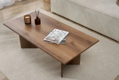 Emob Couchtisch Sabin - 100% MELAMINE - Walnuss - 40 x 60 x 119 cm
