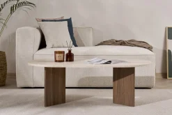 Emob Couchtisch Sable - 100% MELAMINE - Travertin - 40 x 60 x 119 cm