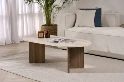 Emob Couchtisch Sable - 100% MELAMINE - Travertin - 40 x 60 x 119 cm