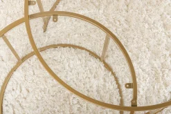Emob Couchtisch-Set Aurum - 100% TEMPERED GLASS - Gold - 43 x 80 x 80 cm