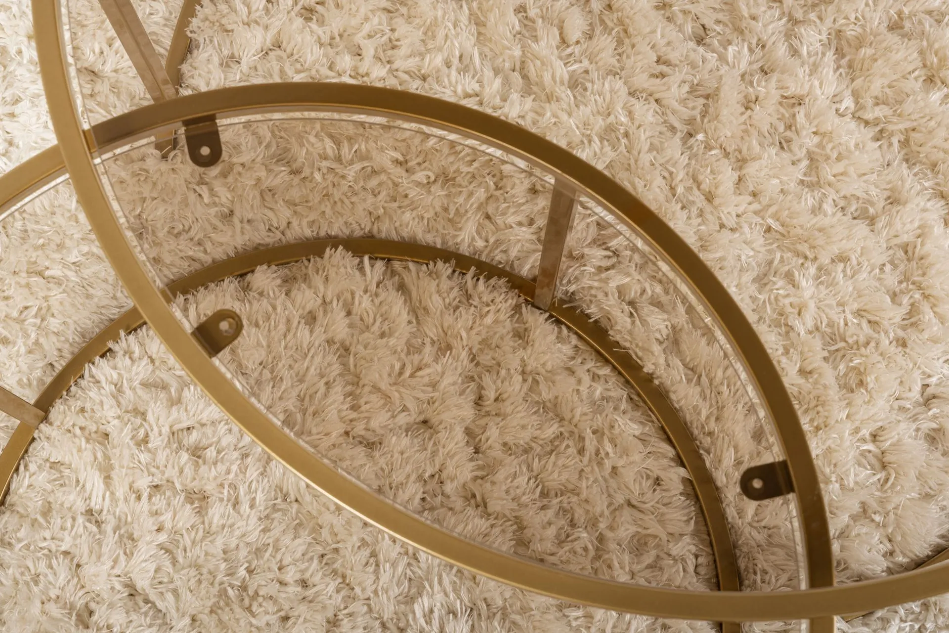 Emob Couchtisch-Set Aurum - 100% TEMPERED GLASS - Gold - 43 x 80 x 80 cm
