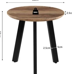 Rousseau Couchtisch-Set Aziz - Ø50x50cm und Ø80x45cm - Mangoholz/schwarz