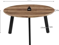 Rousseau Couchtisch-Set Aziz - Ø50x50cm und Ø80x45cm - Mangoholz/schwarz