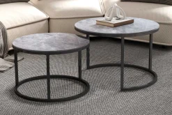 Rousseau Couchtisch-Set Boston Ø80 und Ø60cm - er Marmor