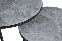 Rousseau Couchtisch-Set Boston Ø80 und Ø60cm - er Marmor