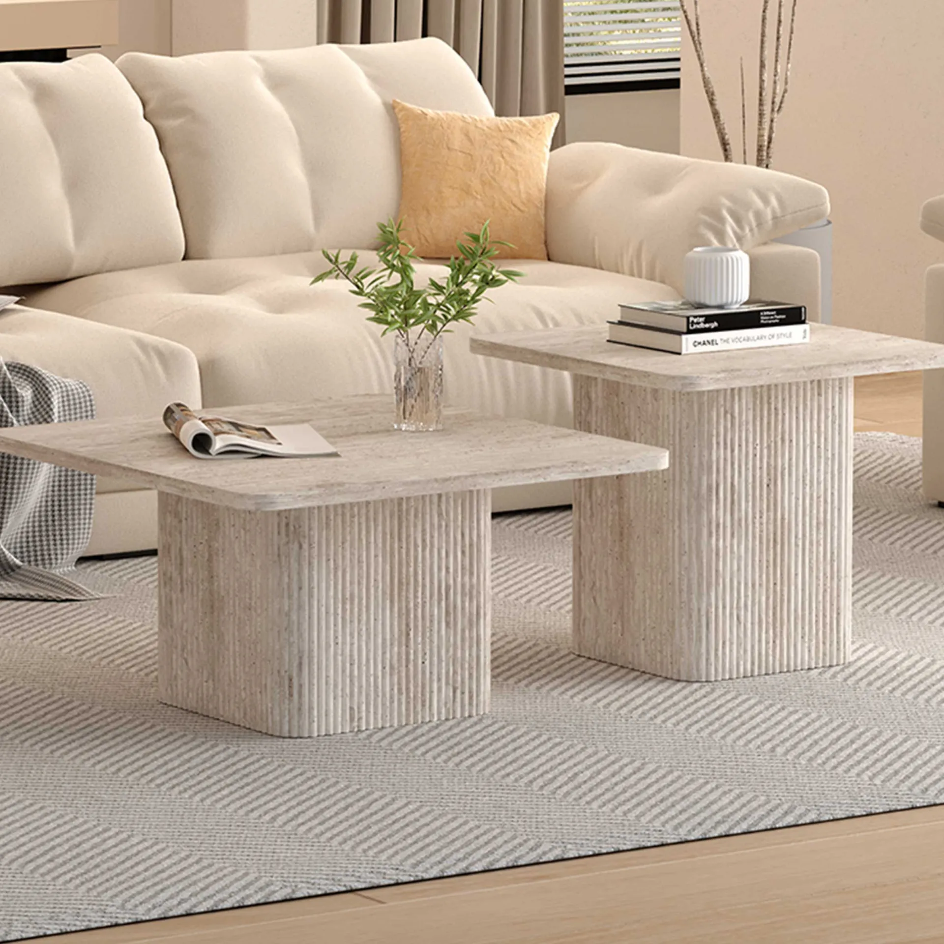 Rousseau Couchtischset Destiny | 60 x 60 x 52 cm / 80 x 80 x 42 cm | farbenes Design