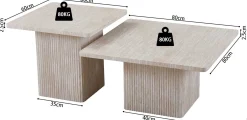 Rousseau Couchtischset Destiny | 60 x 60 x 52 cm / 80 x 80 x 42 cm | farbenes Design