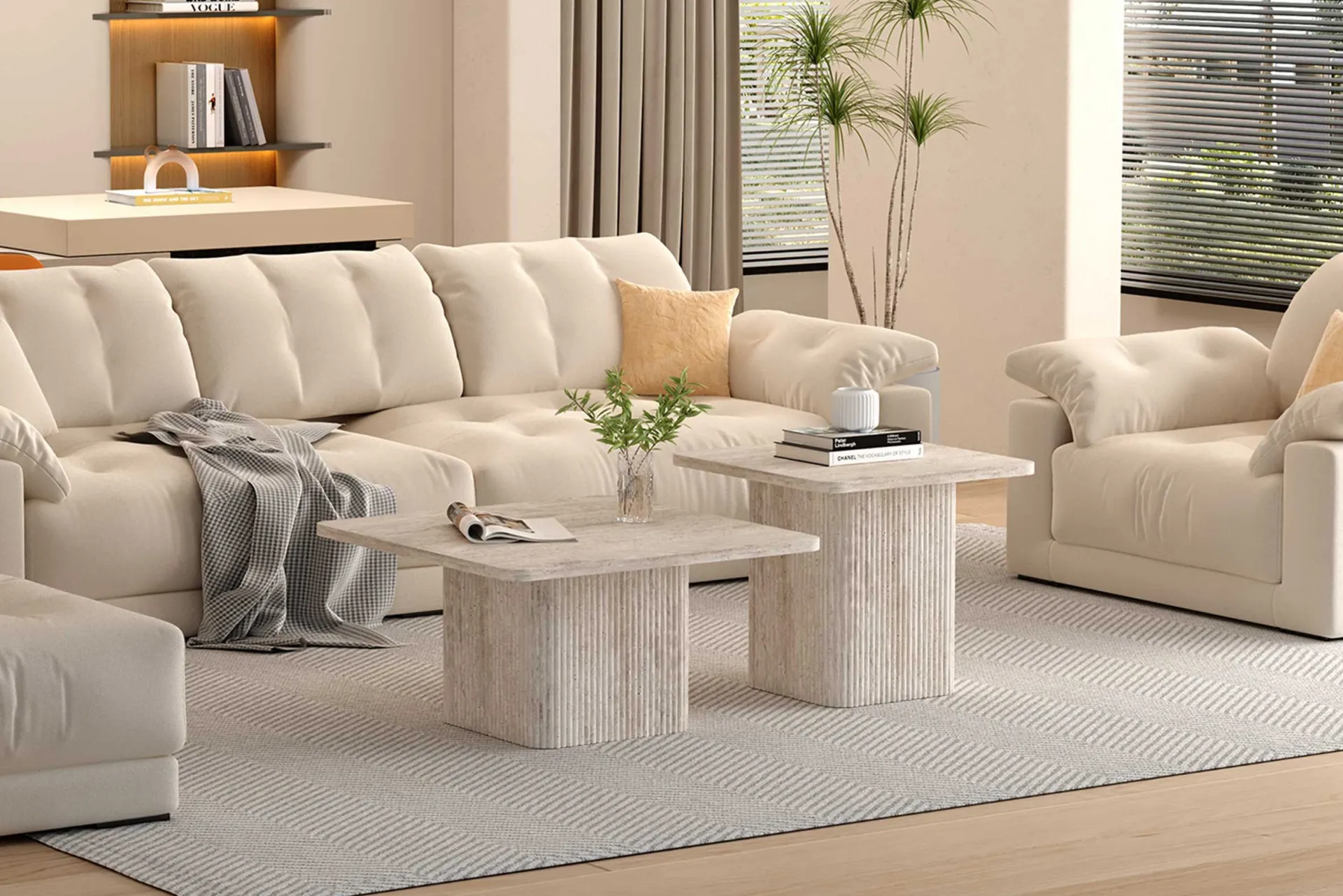 Rousseau Couchtischset Destiny | 60 x 60 x 52 cm / 80 x 80 x 42 cm | farbenes Design