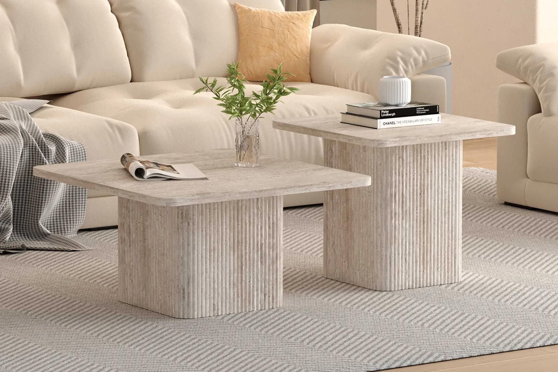 Rousseau Couchtischset Destiny | 60 x 60 x 52 cm / 80 x 80 x 42 cm | farbenes Design