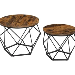 Vasagle Couchtisch-Set Dylano | Großer und kleiner Couchtisch | Rost