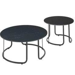 Gescova Couchtisch-Set Lagos - Aluminium & Keramik -