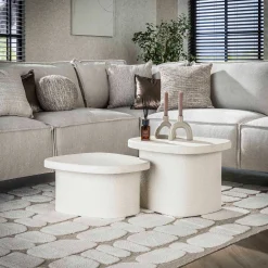 Emob Couchtisch-Set Marbella Elegance Marmorverbundstoff