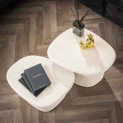 Emob Couchtisch-Set Marbella Elegance Marmorverbundstoff