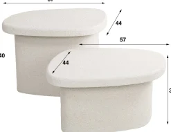 Emob Couchtisch-Set Marbella Elegance Marmorverbundstoff