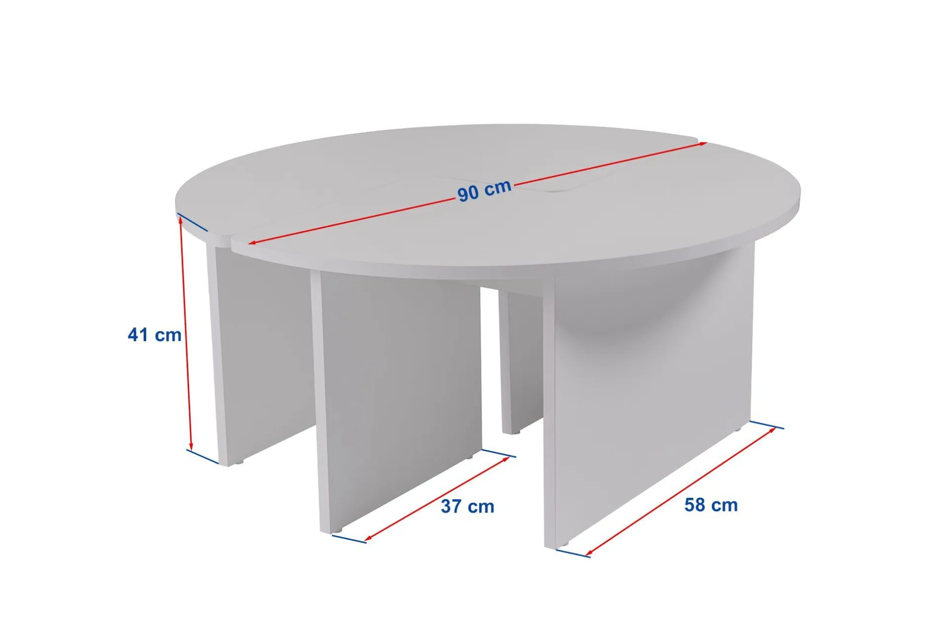 Emob Couchtisch-Set Moira - Ø90x41cm - 2 Tische - Walnuss-Dekor