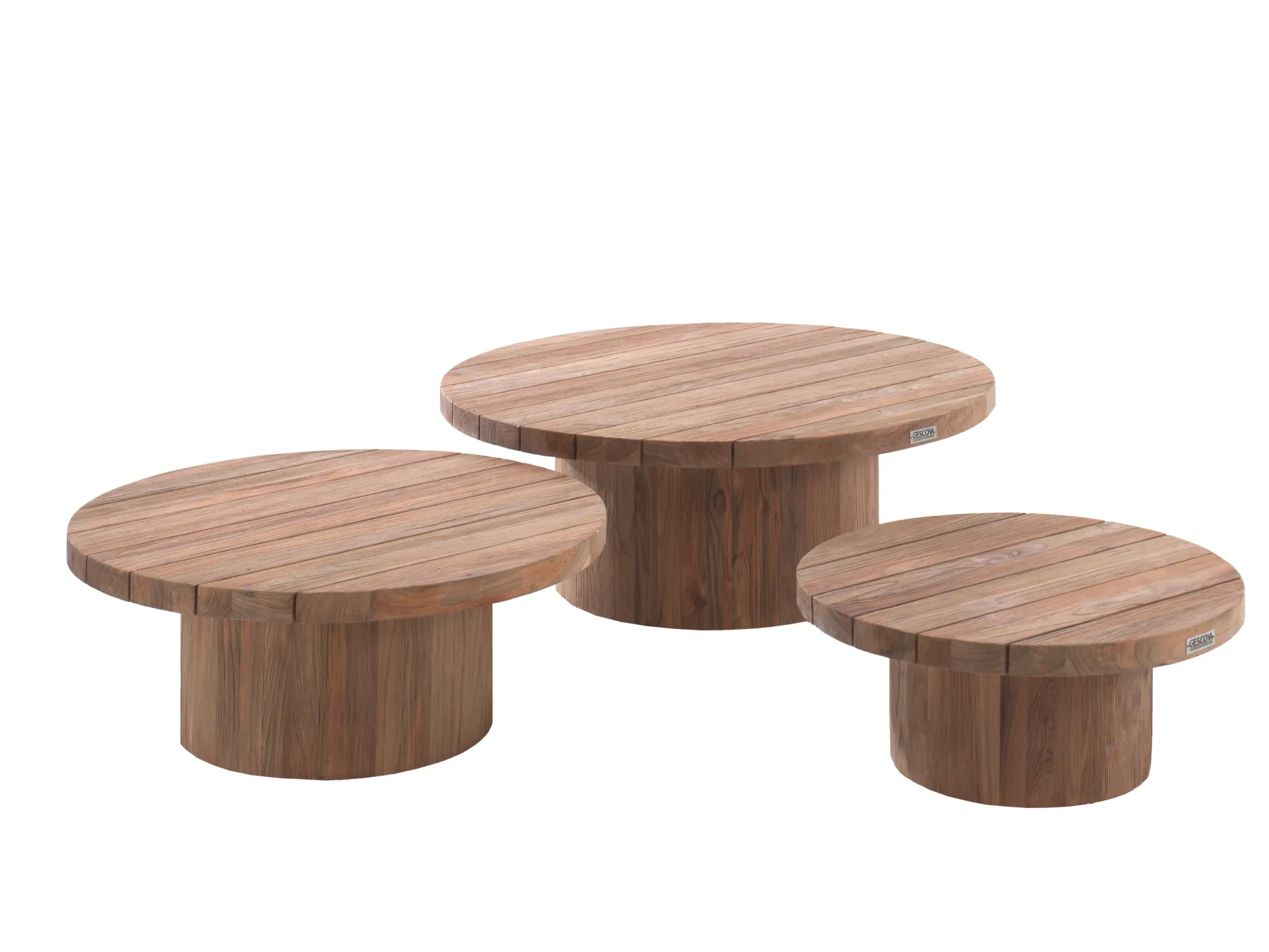 Gescova Couchtisch-Set Noah - Teakholz, 92/75/60cm,