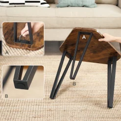 Vasagle Couchtischset Pasadena | Kleiner, mittlerer und großer Tisch | Rost