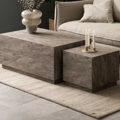 Emob Couchtisch Set, 2tlg - e Marmoroptik