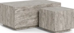 Emob Couchtisch Set, 2tlg - e Marmoroptik