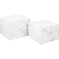 Emob Couchtisch Set Würfel (2 Stück, 58x58x40 cm) - e Marmor