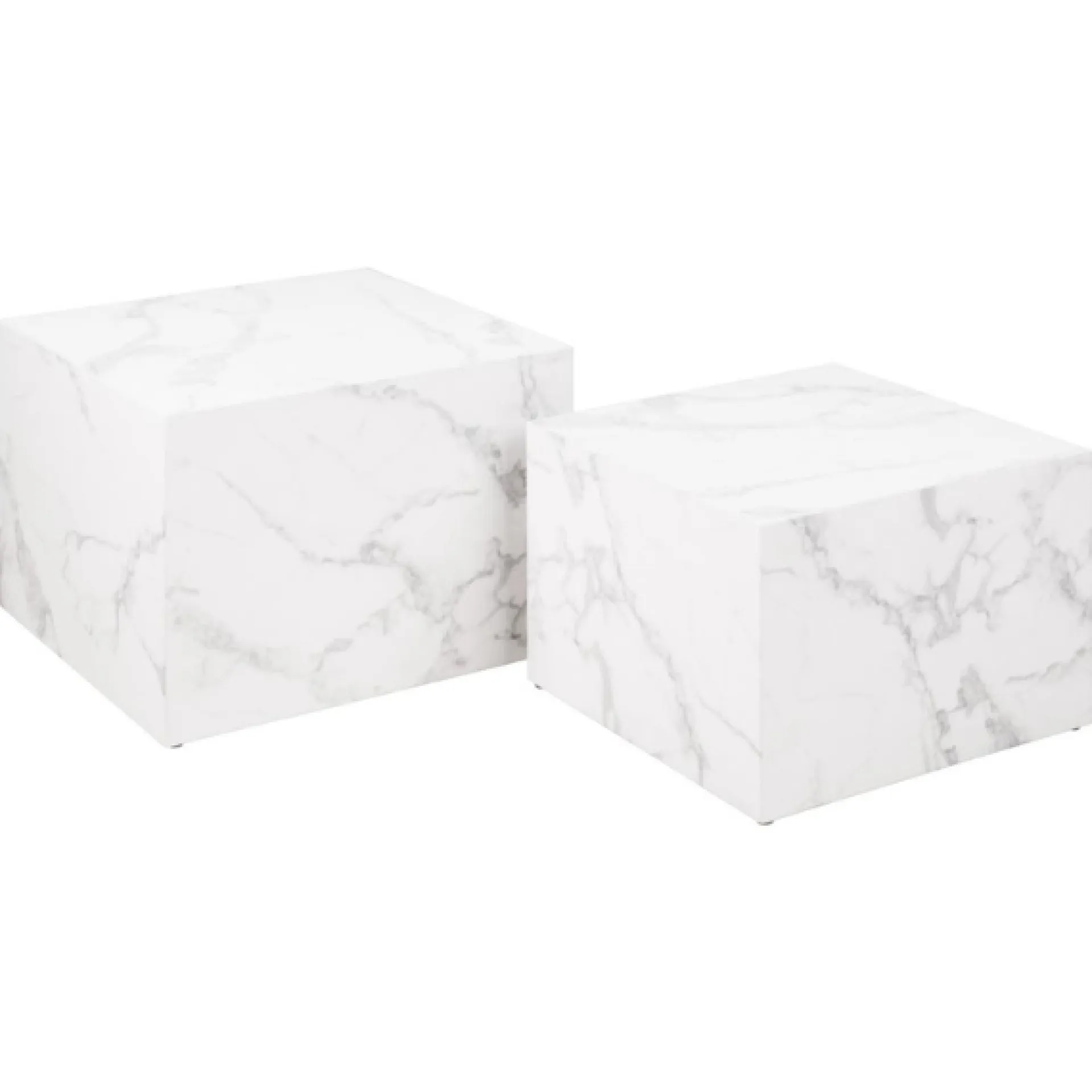 Emob Couchtisch Set Würfel (2 Stück, 58x58x40 cm) - e Marmor