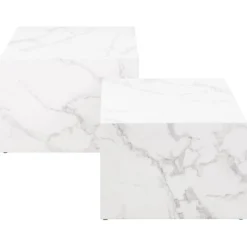 Emob Couchtisch Set Würfel (2 Stück, 58x58x40 cm) - e Marmor